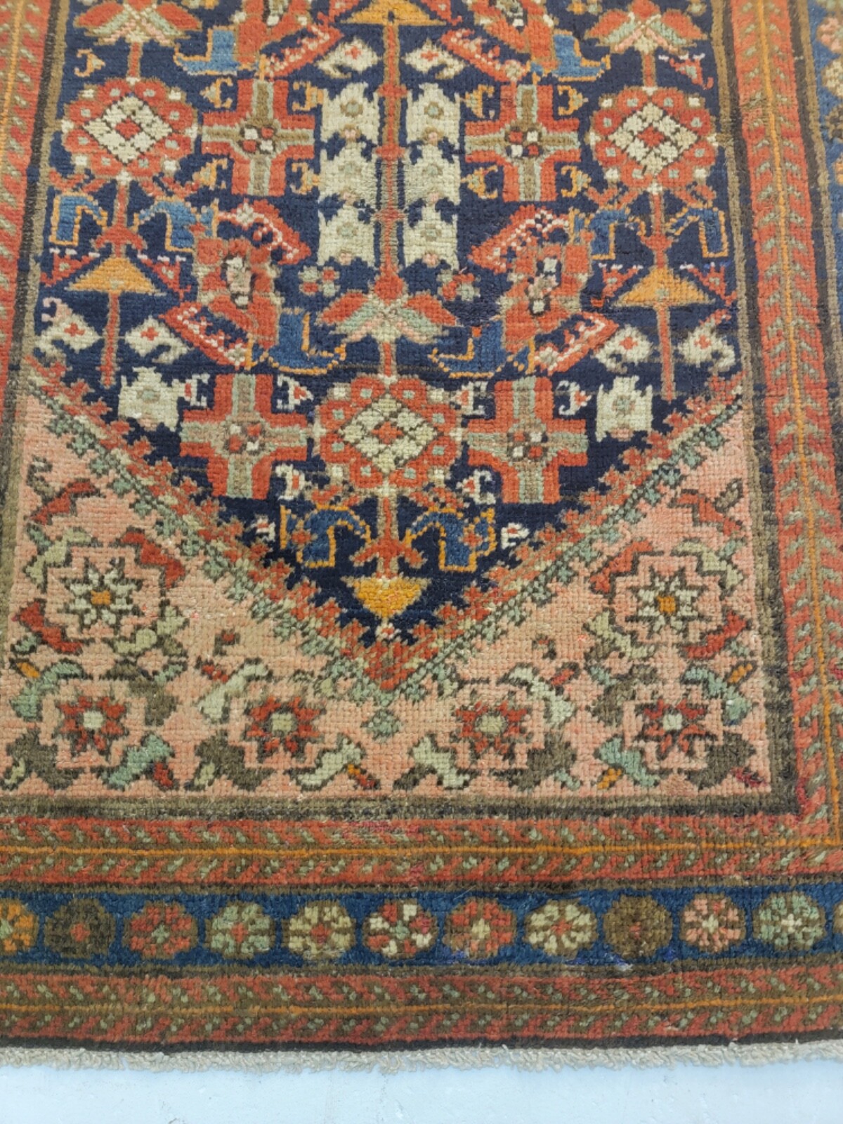 Antique Oriental Hand-Knotted Wool Runner Rare Collectible Malayer 3'5" x 12'10" gallery