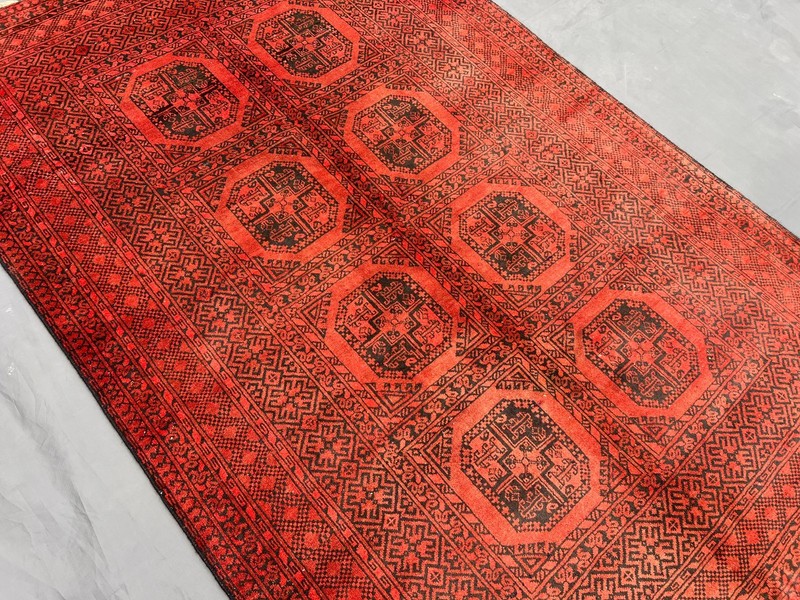 4'5x6'8 Ft Vintage Handknotted Turkoman Bokhara Gul Wool Area Rug gallery
