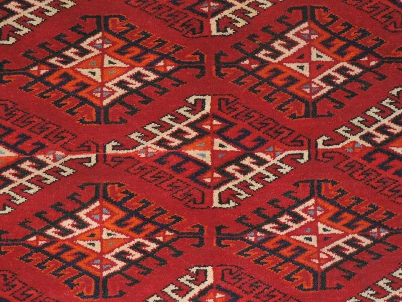 4x7ft. Handmade Turkoman Bokharra Wool Rug gallery