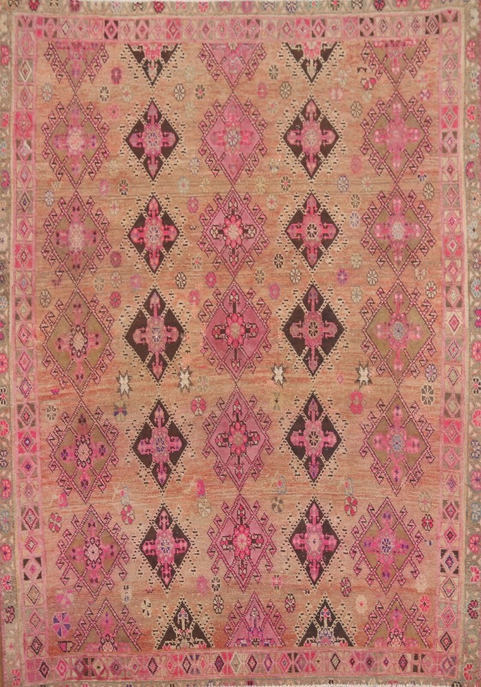 All-over Pattern Traditional Vintage Rug 4x6 Wool Hand-knotted