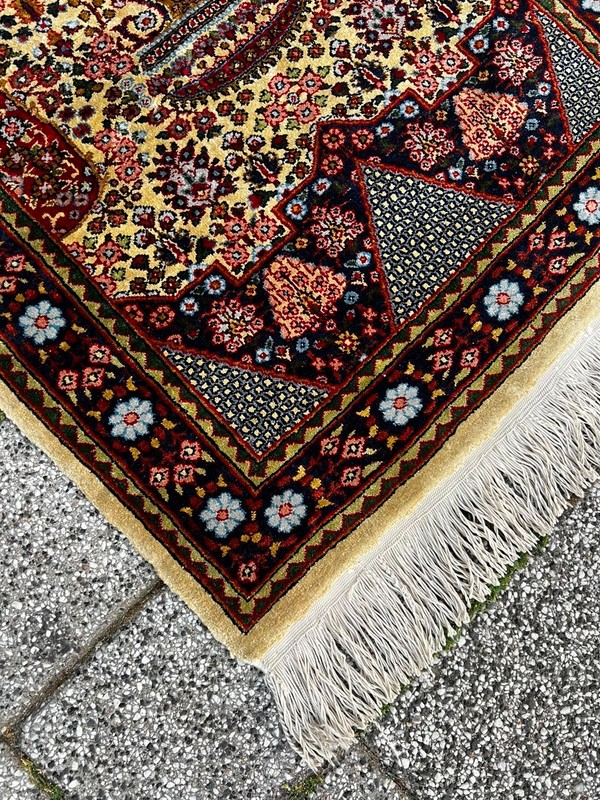 Silk on Silk Hereke Turkish Rug Antique 1.9x2.5ft Hand Knotted Rare Silk gallery