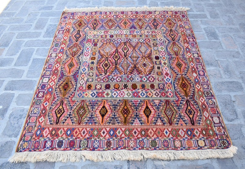 4'6 x 5'9 Fine quality handmade afghan moshvani beljik area rug, Merino wool rug gallery