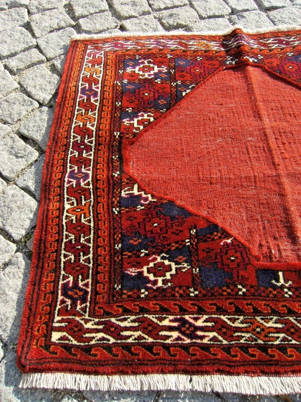 Vintage Tribal Rug 34'' x 29'' Turkoman Tribal Small Yomud Rug Wool Area Rug gallery