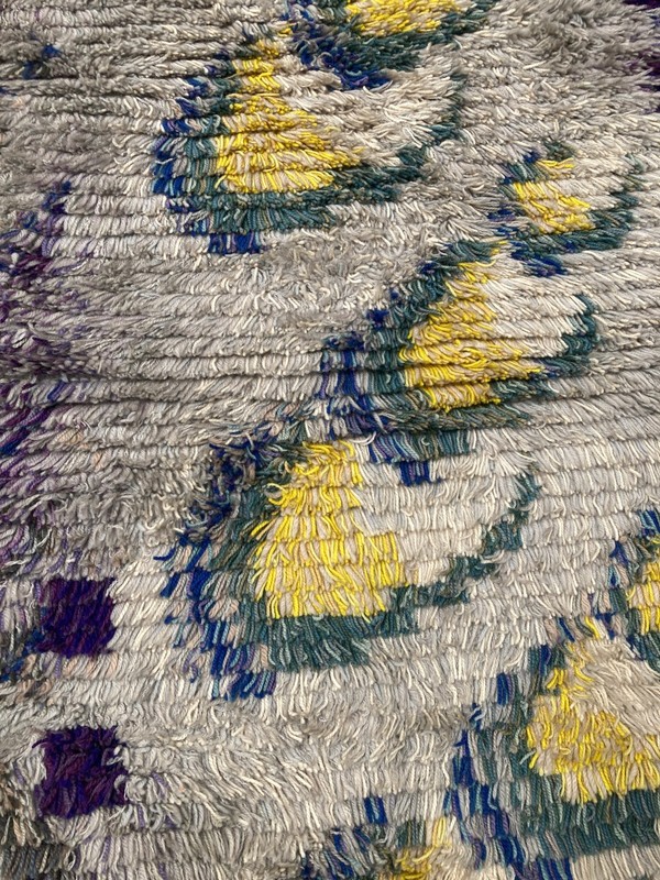 Authentic Antique Rya Rug Handmade Wool Scandinavian Multicolor Carpet 128x96 cm gallery