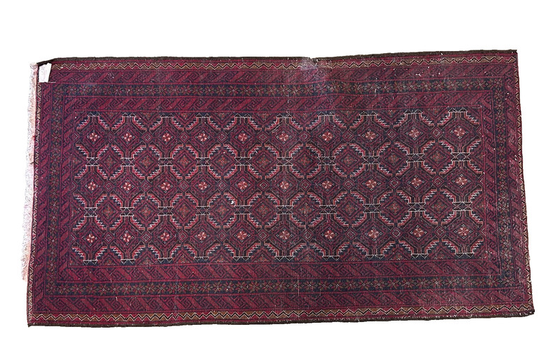 ANTIQUE Oriental RUG HANDMADE VINTAGE handwoven red 3x6 ft gallery