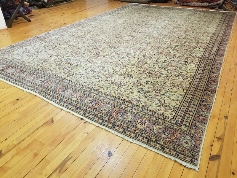 Masterpiece 1930-1940s Antique Wool Pile Muted Dye Hereke Bunyan Rug 8’x 12’8” gallery