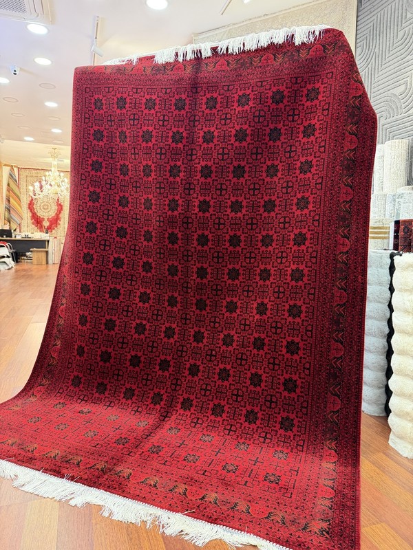 Turkish Silk Blend Rug 8x11 Ft Red Black Oriental Hereke Style Area Rug gallery