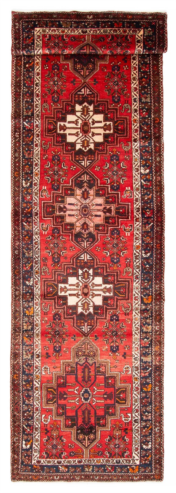 3'7" x 13'0" Vintage Hand-knotted Runner Rug Traditional Oriental Wool Carpet gallery