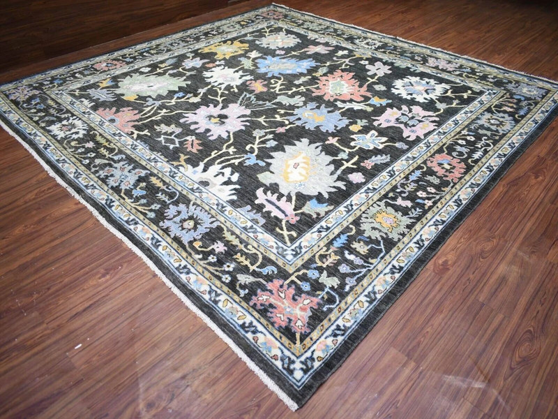 11'10"x11'10" Natural Olive Black, Angora Pile Legendary Oushak Rug gallery