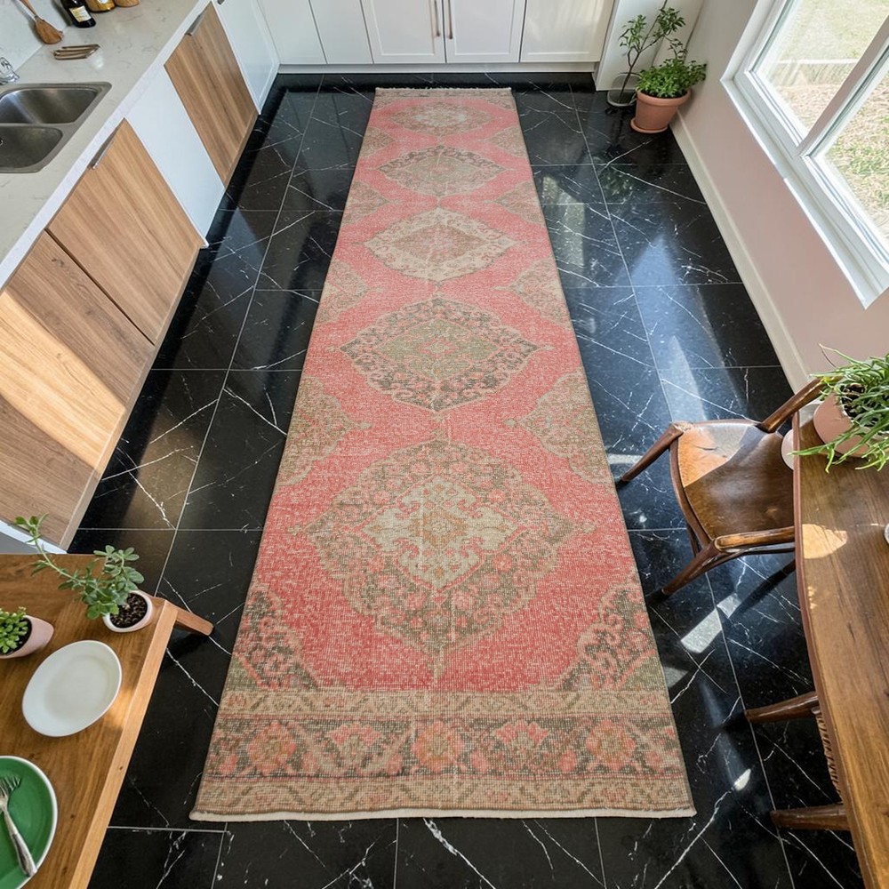 3x12 Runner Rug Turkish Hand-knotted - Hallway Runner Entryway Rug Kitchen Decor