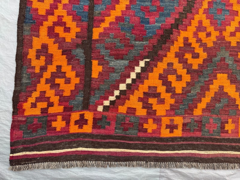 3'1x5'4 Ft Vintage Afghan Baluchi Kilim Wool Geometric Tribal Rug gallery