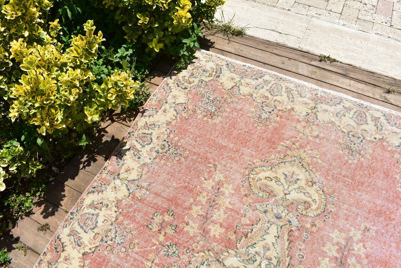 Turkish Rug 62''x99'' Oushak Light Muted Color 5x8 Vintage Rug Carpet 159x252cm gallery