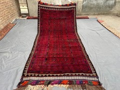 4’9×11 ft Vintage Afghan Wide Runner Rug Tribal Wool Soft Pile Rare Nomadic Rug
