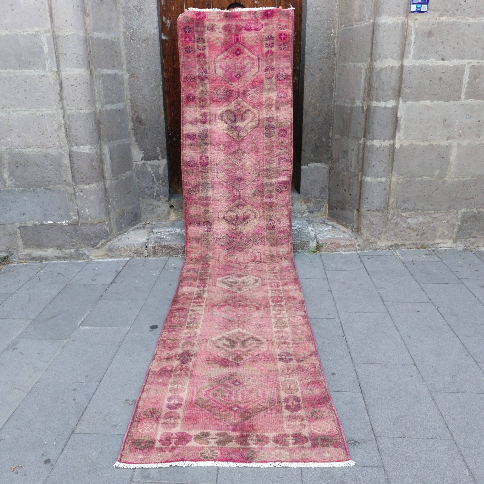 2.78 x 12.24 Herki kitchen rug, Vintage 3x12 Handmade Runner Carpet 85 x 373 cm gallery