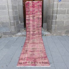 2.78 x 12.24 Herki kitchen rug, Vintage 3×12 Handmade Runner Carpet 85 x 373 cm