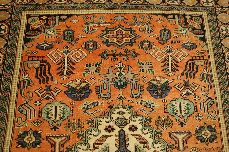 OLD,ANTIQUE CAUCASIAN UNUSUAL ANIMAL DESIGN KAZAK,SHIRVAN STYLE RUG 4'6" X 6'3" gallery