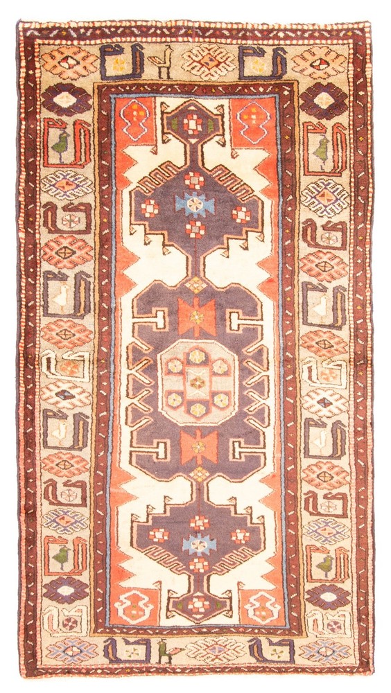 Vintage Traditional Hand-Knotted Area Rug 3'4" x 6'4" Oriental Wool Carpet
