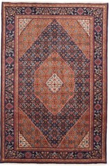 Hand-Knotted Vintage Oriental Rug Purple-Navy Floral Wool Carpet 6’3X9’7 ft
