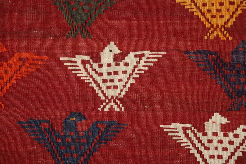 Animal Pictorial Kilim Flatweave Vintage Rug 5x7 Flat-woven Carpet gallery