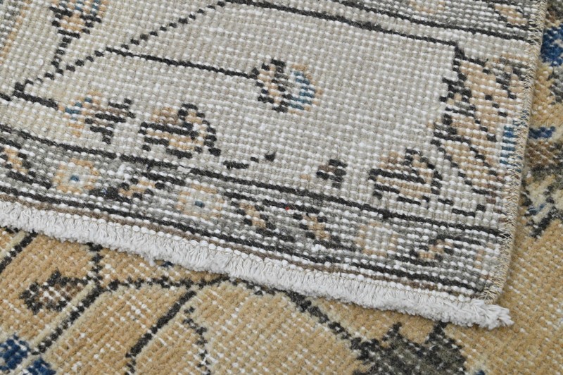 Vintage Turkish Runner Rug 2x9ft Wool Anatolian Handmade Hallway Oushak BEIGE gallery