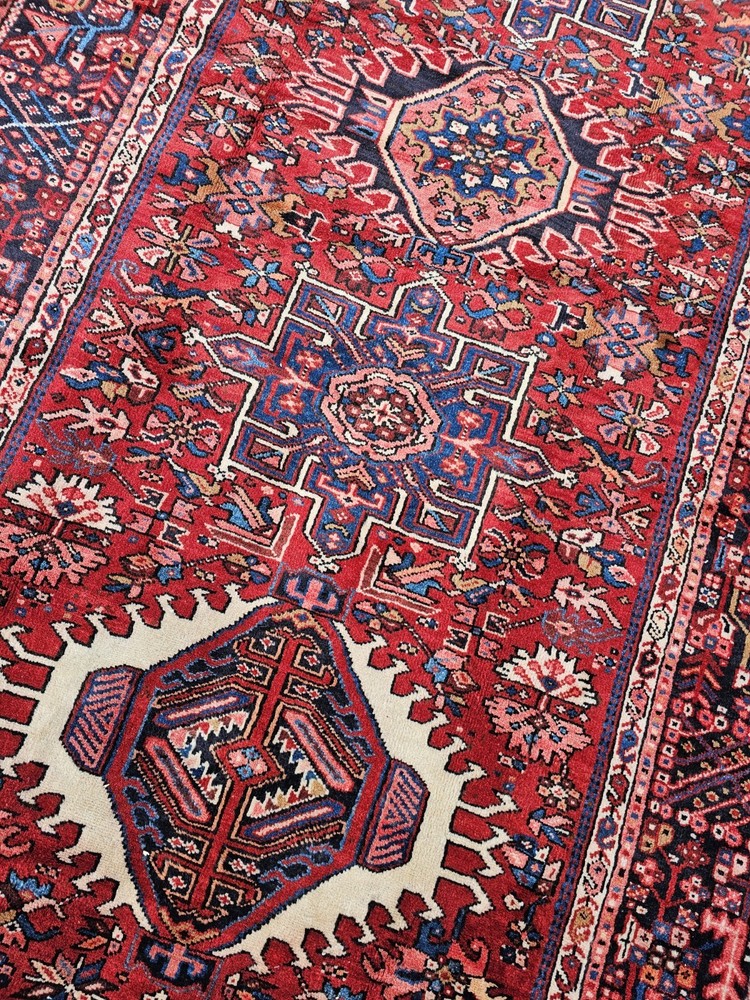 4.9 x 12.7 ANTIQUE CAUCASIAN HERIZ SERAPI KAZAK VINTAGE USHAK TRIBAL RUNNER