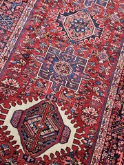 4.9 x 12.7 ANTIQUE CAUCASIAN HERIZ SERAPI KAZAK VINTAGE USHAK TRIBAL RUNNER