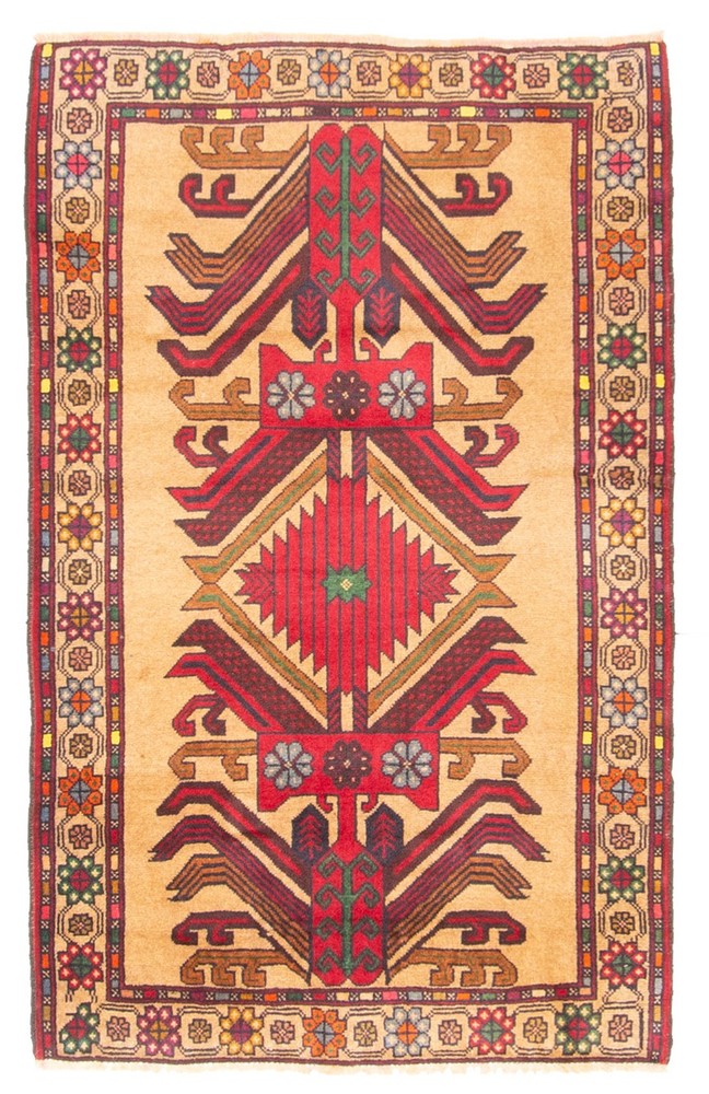 Vintage Hand-Knotted Area Rug 2'8" x 4'3" Traditional Oriental Wool Carpet