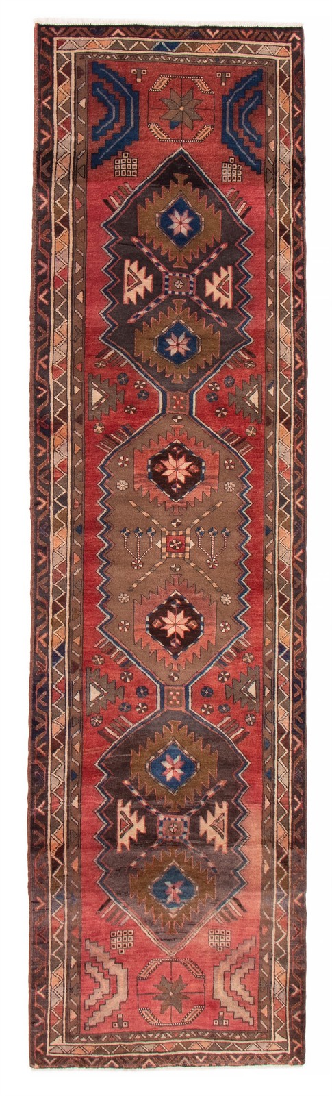 Vintage Hand-knotted Runner Rug 3'10" x 13'0" Traditional Oriental Wool Carpet gallery