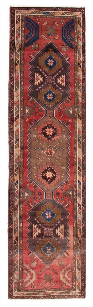 Vintage Hand-knotted Runner Rug 3'10" x 13'0" Traditional Oriental Wool Carpet