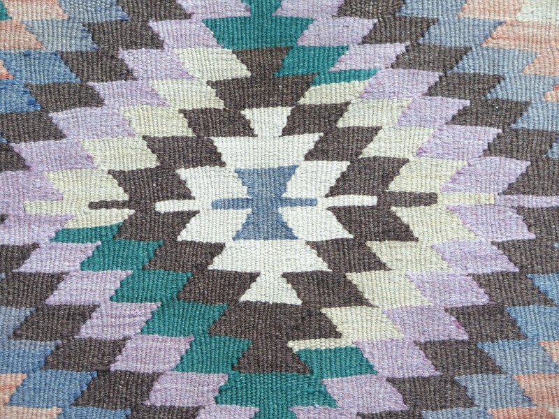 Turkish Kilim Wool Rugs, Area Rug, Handmade Floor Carpet, Large Teppich 78"X115" gallery