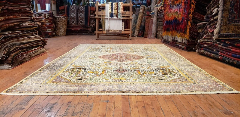 6x9ft Turkish Handknotted Carpet |Exquisite Cr1930-1939s Antique Wool Pile Rug gallery