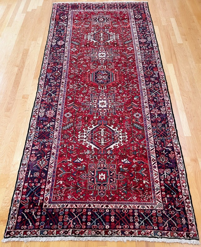Vintage Heriz (Karaja Karajeh Krajeh) Hand-Woven Runner Rug 12' 7" x 5' 4" gallery