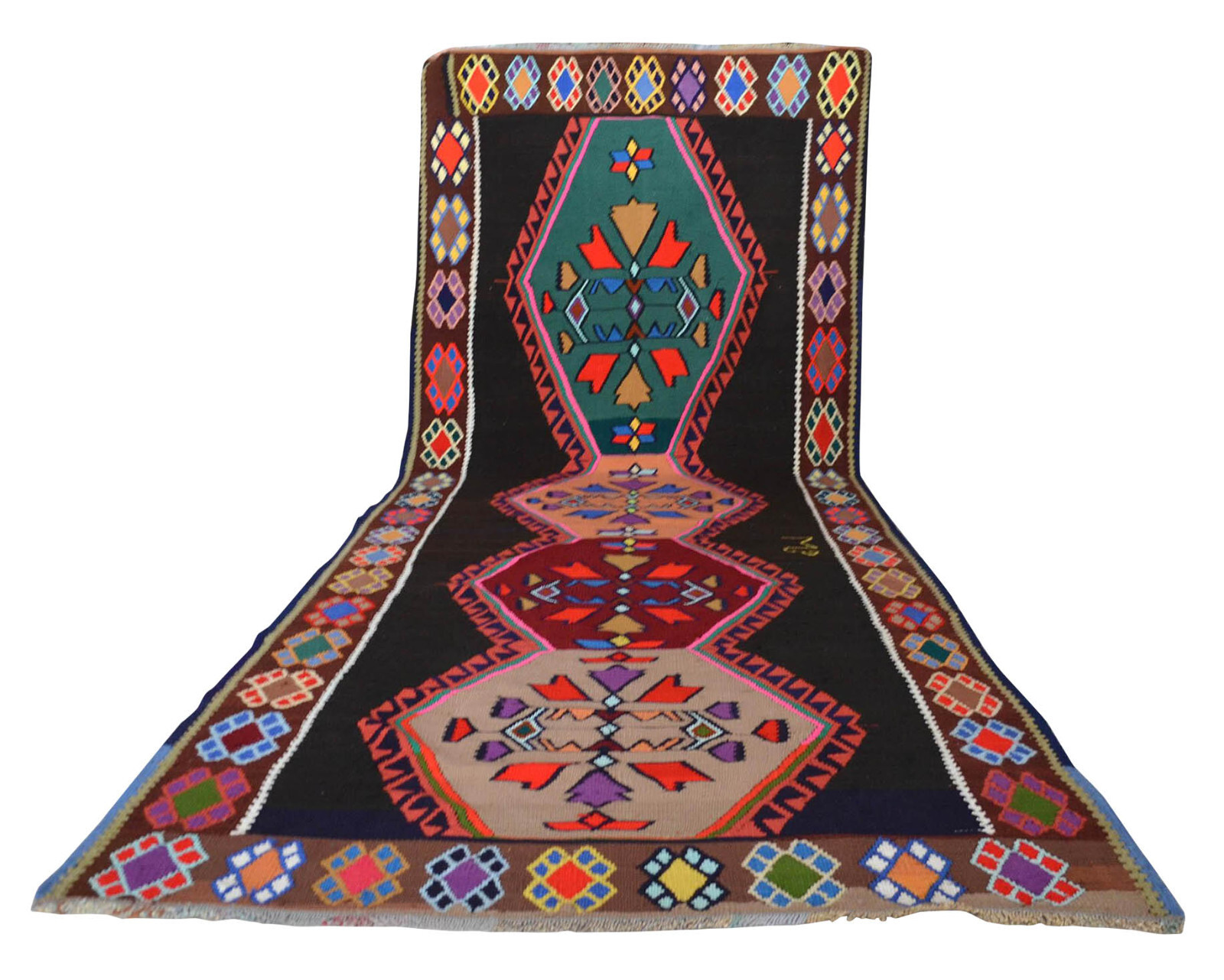 Turkish Kilim Rug, Hand Woven Rug, Wool Vintage Rug, Large Runner Rug, 5 x 14 ft gallery