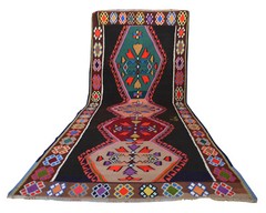 Turkish Kilim Rug, Hand Woven Rug, Wool Vintage Rug, Large Runner Rug, 5 x 14 ft