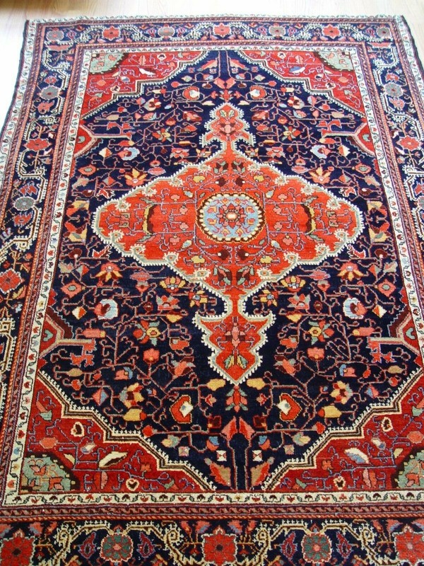 4'10"x7' ANTIQUE FLORAL SAROUKK HAND KNOTTED WOOL ORIENTAL RUG CLEANED gallery