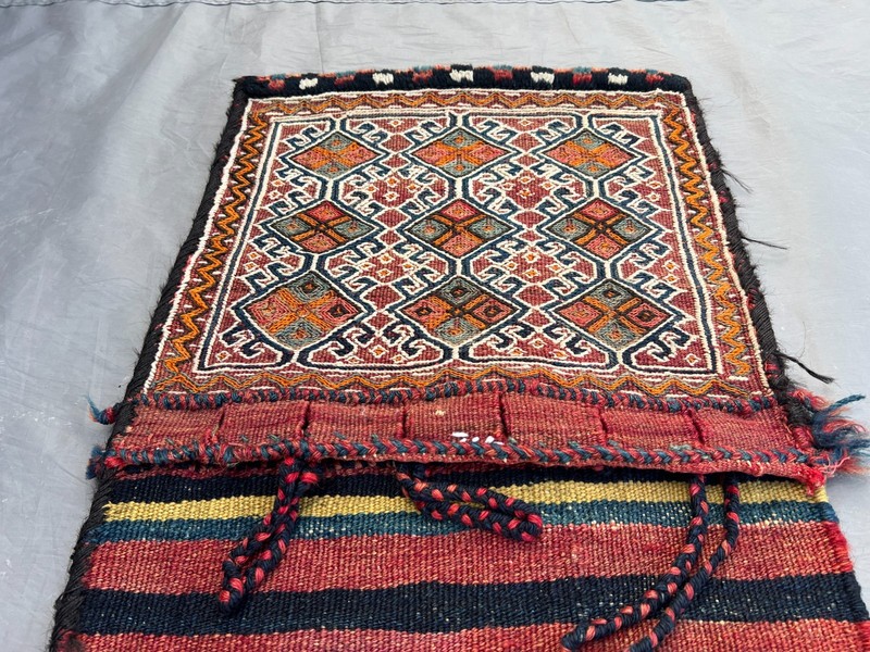 1'5x3'5 ft Vintage Afghan Saddle Bag – Handwoven Tribal Wool Nomadic Rug Decor gallery