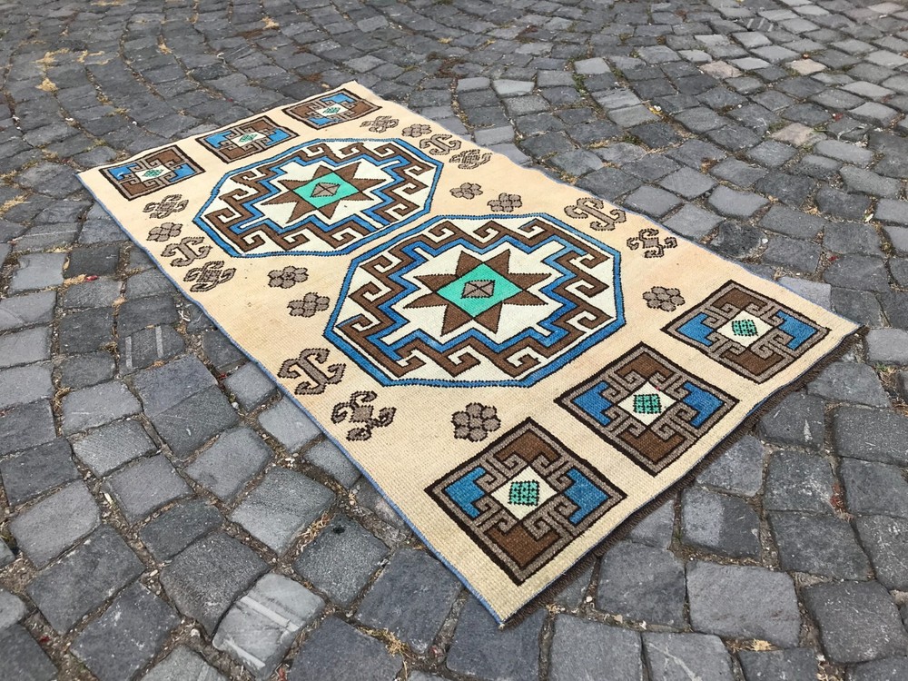 Turkish Antique rug Bohemian Area rug Oushak rug Vintage Rug Handmade Wool rug