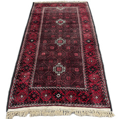 VINTAGE CLEANED BALUCHI RUG HANDMADE EASTERN WOOL TRIBAL RED CARPET 6′ x 3’3″