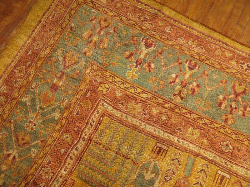 Antique WIllow Tree Turkish Oushak Ushak Rug Size 13'2''x17'3'' gallery