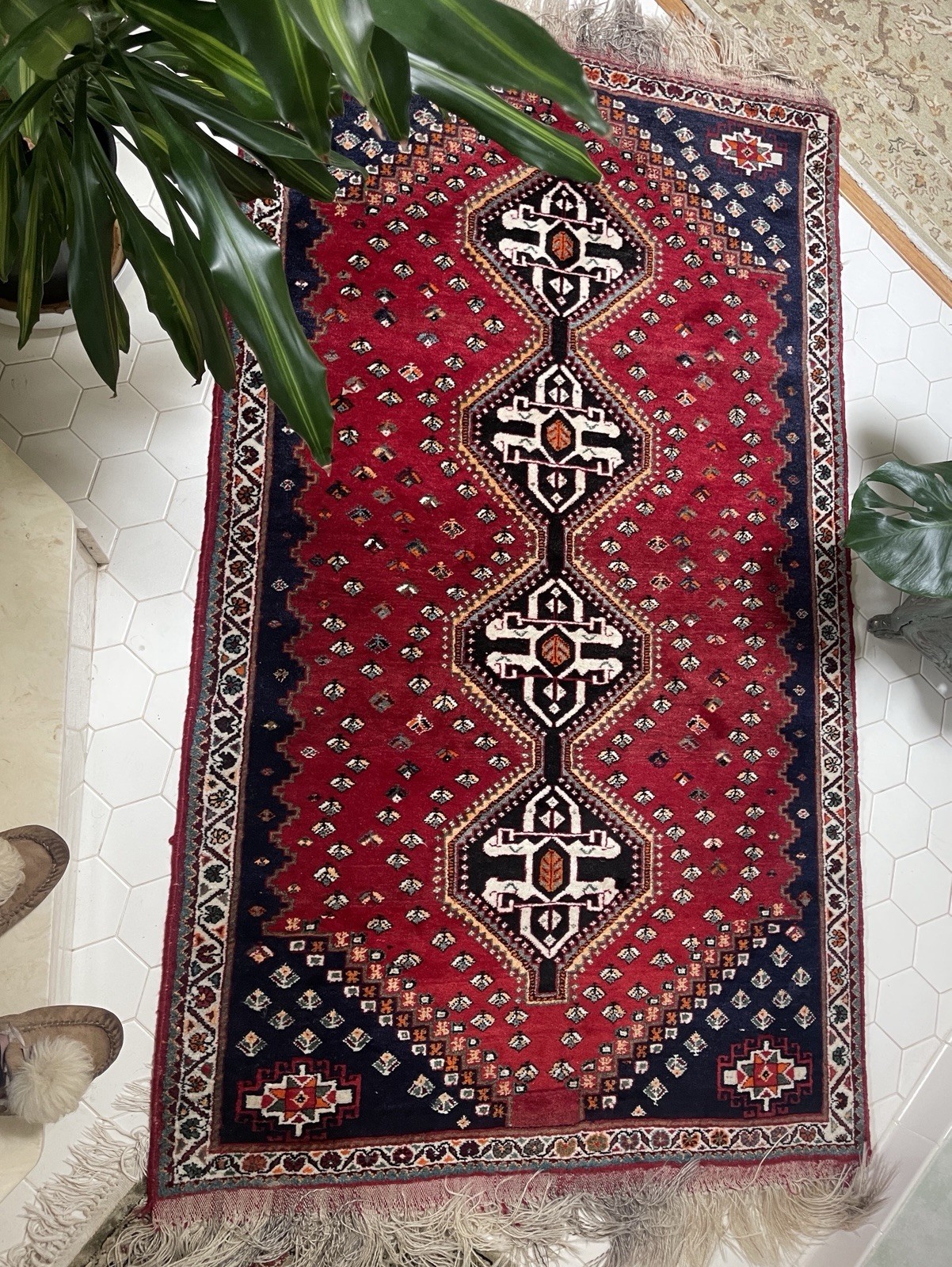4x6 ft. Handmade Vintage Quasqui Wool Rug gallery