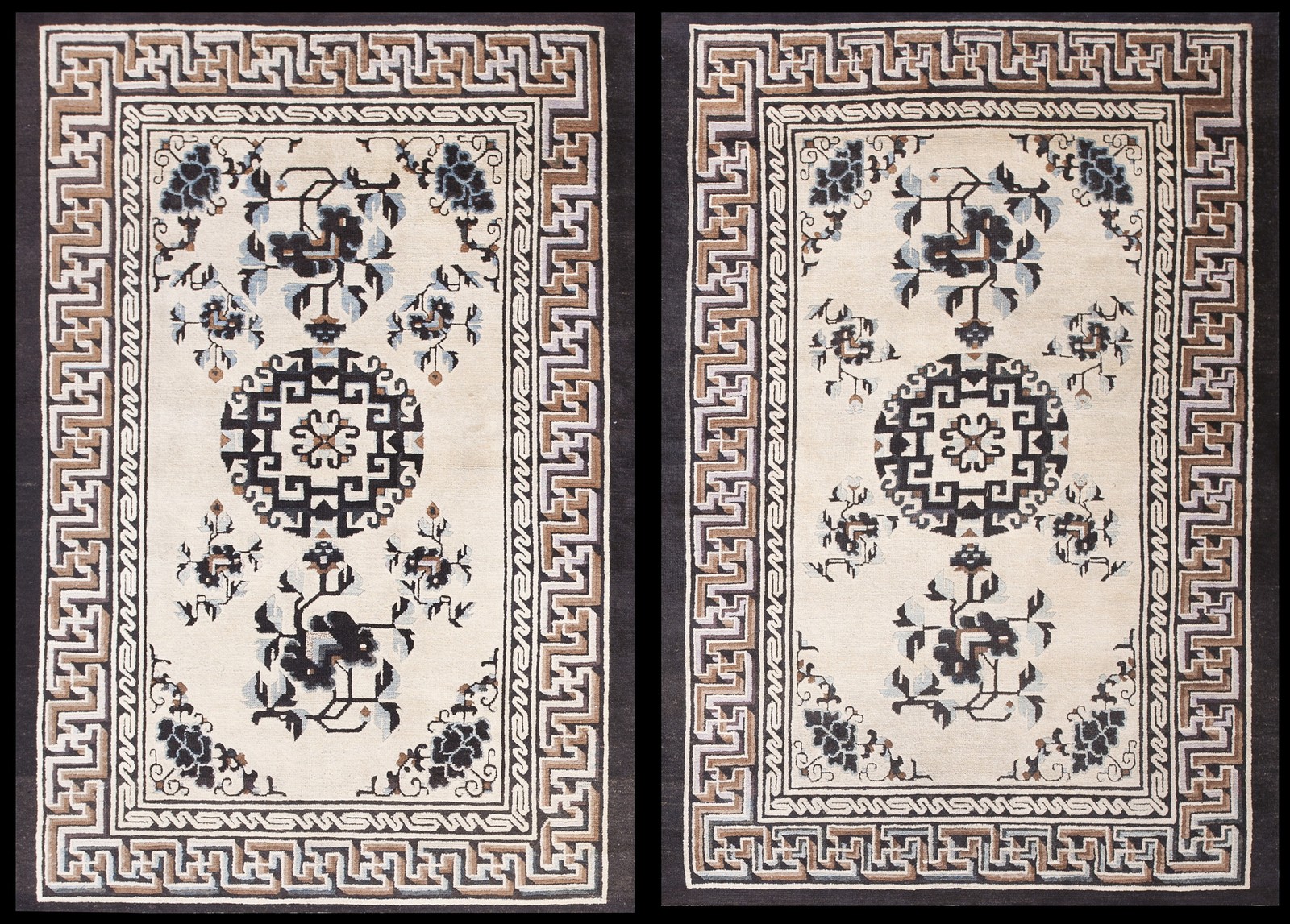 4'x6' Antique Chinese - Mongolian Small Scatter Size Wool Ivory Rug gallery