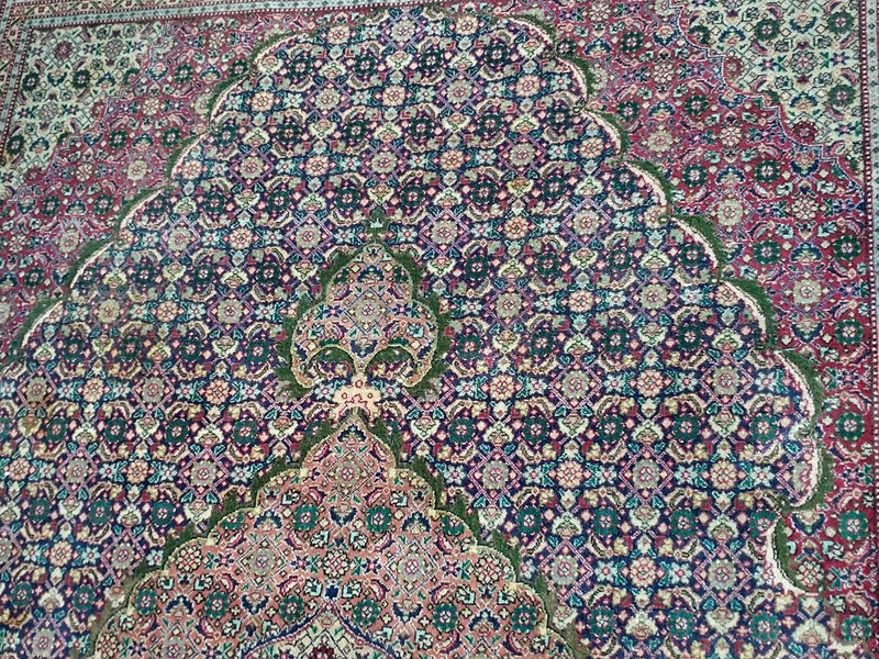 Handmade 1930s tabariz Carpet, Multiple Colors, Good Pile. 6ft.½x9ft. 3½ In. gallery