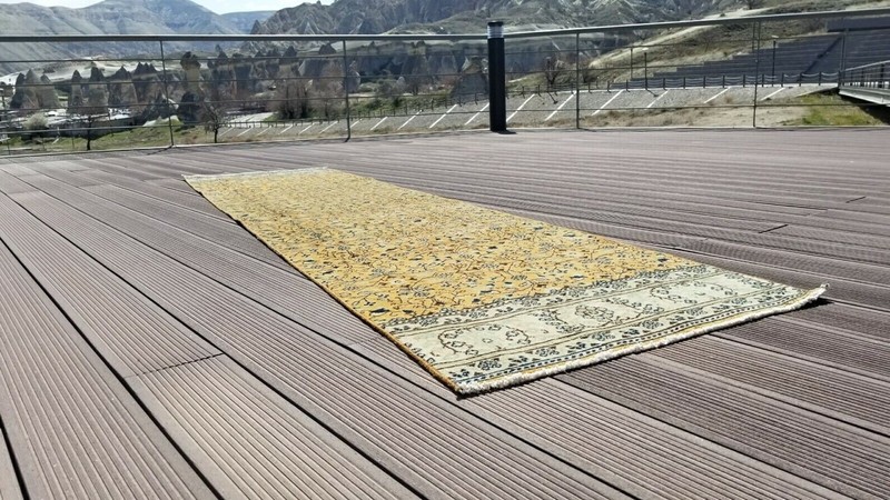 Beautiful Cr1930-1939s Antique Wool Pile Floral Hereke Runner Rug 2 '4"× 9'3" gallery