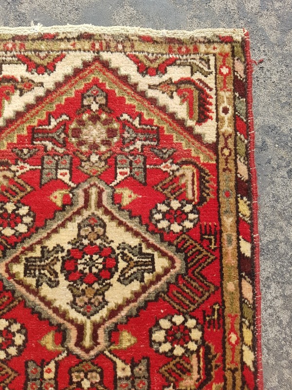 Vintage Hand Made Traditional Rug Oriental Wool Multicolor Carpet 86x59 cm gallery