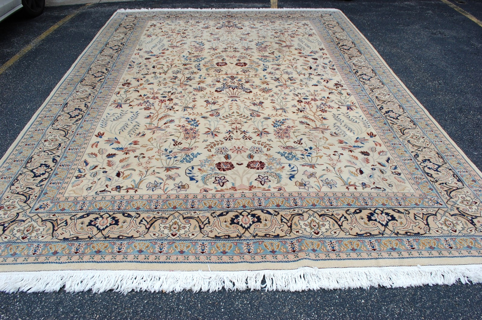 NATURAL WOOL Old Oriental Rugs,Hand Woven,knotted size Approximately 6'8" x 9'5" gallery