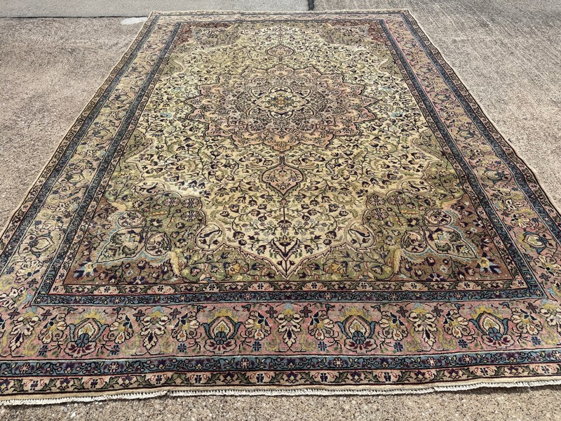 VINTAGE TURKISH RUG 7x10 oriental KEYSARI fine handmade handwoven pink blue 8x10 gallery