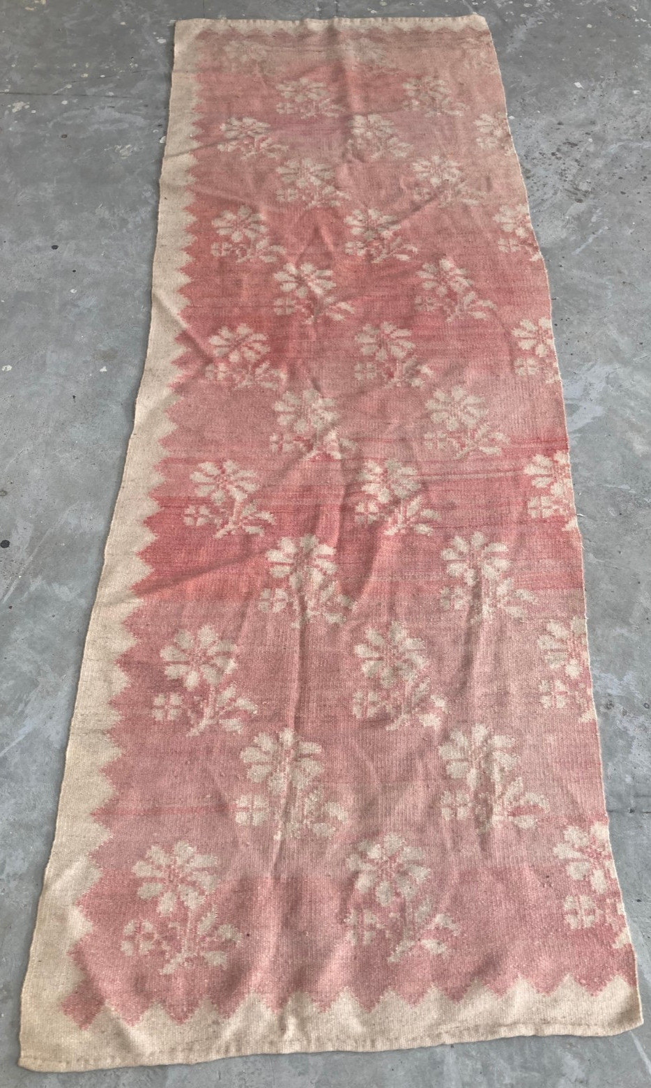 Vintage Traditional Handmade Bessarabian Flat Wool Kilim Runner Rug 223x76 cm gallery