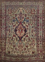 Pre-1900 Vegetable Dye Traditional Area Rug 7×9 ft Hand-knotted Wool Carpet
