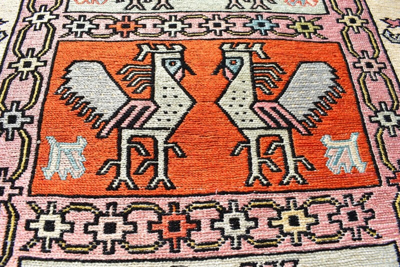 Turkish Soumak Rug 28'' x 75'' Animal Figure Soumak Rug Hallway Corridor Kilim gallery