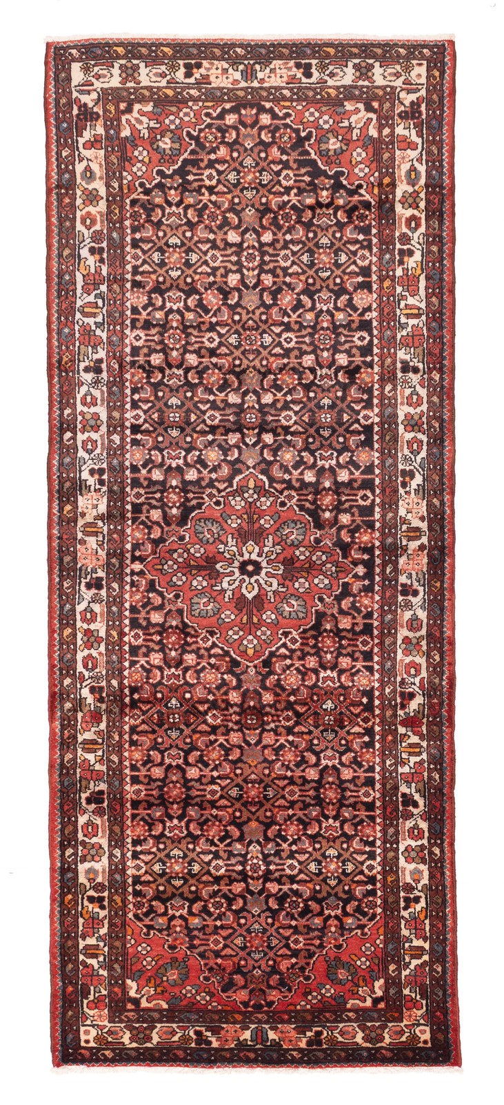3'8" x 9'2" Vintage Hand-knotted Runner Rug Traditional Oriental Wool Carpet gallery